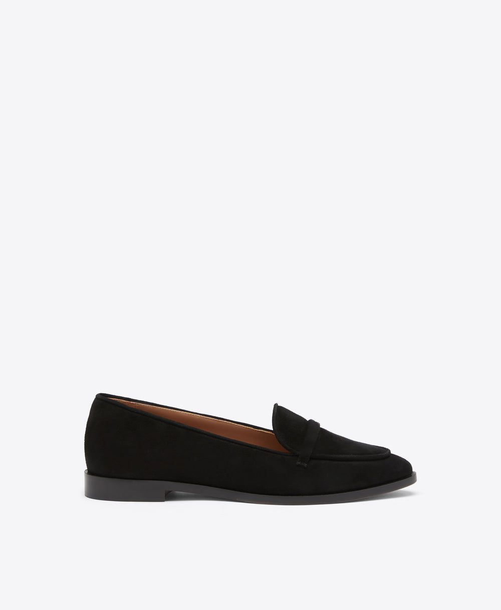 Barry Black Suede Loafers with Signature Strap Malone Souliers