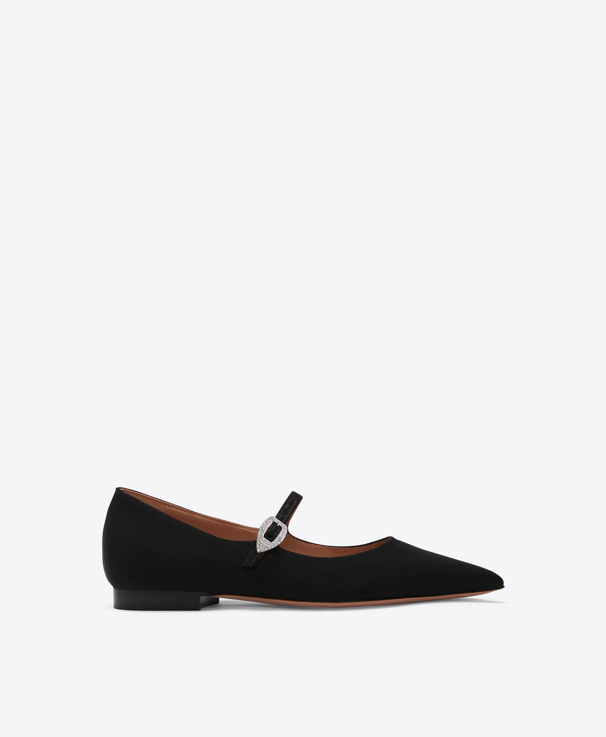 Kate Flat Black Grosgrain Mary-Jane Flats Malone Souliers