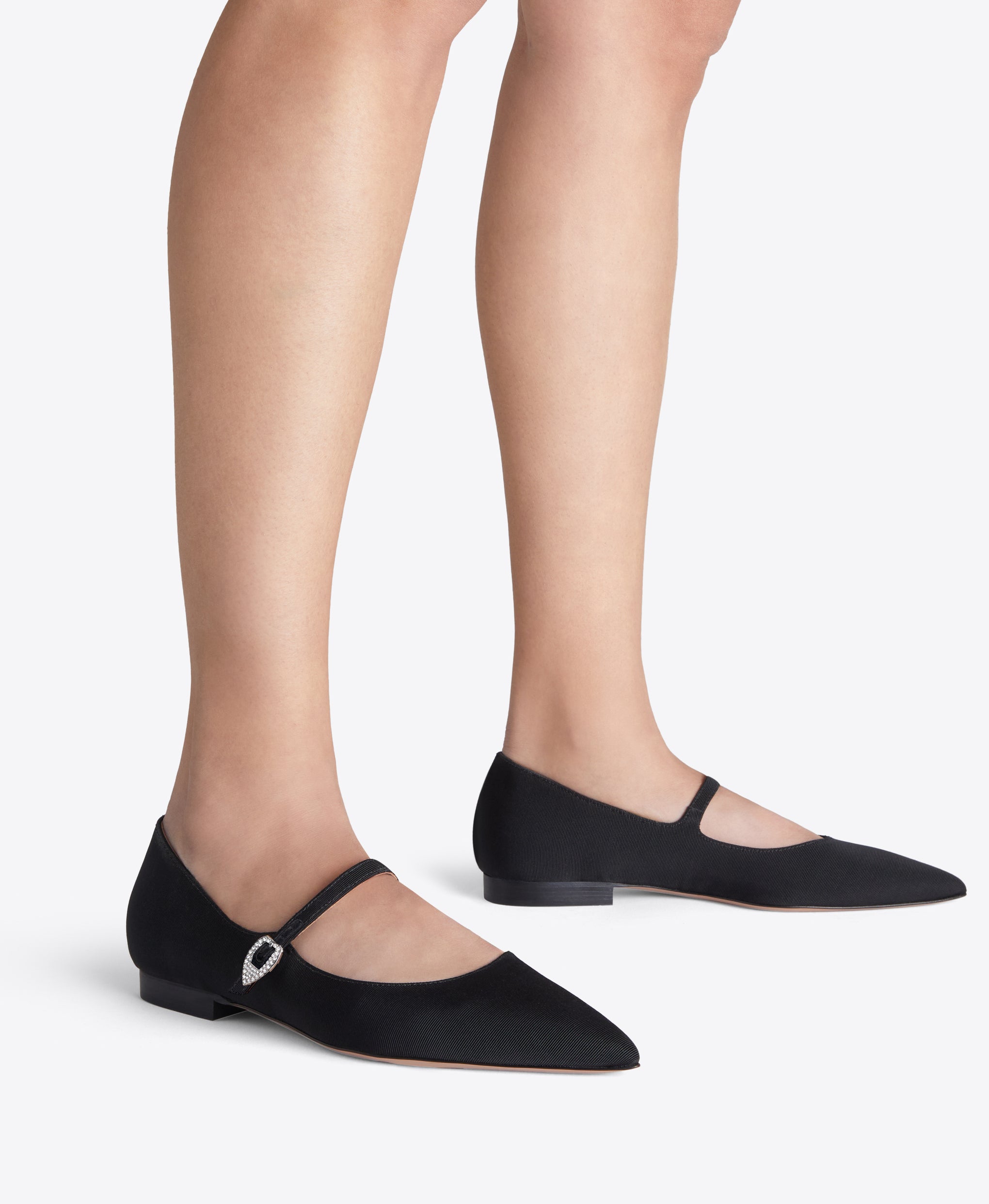 Kate Flat Black Grosgrain Mary-Jane Flats Malone Souliers