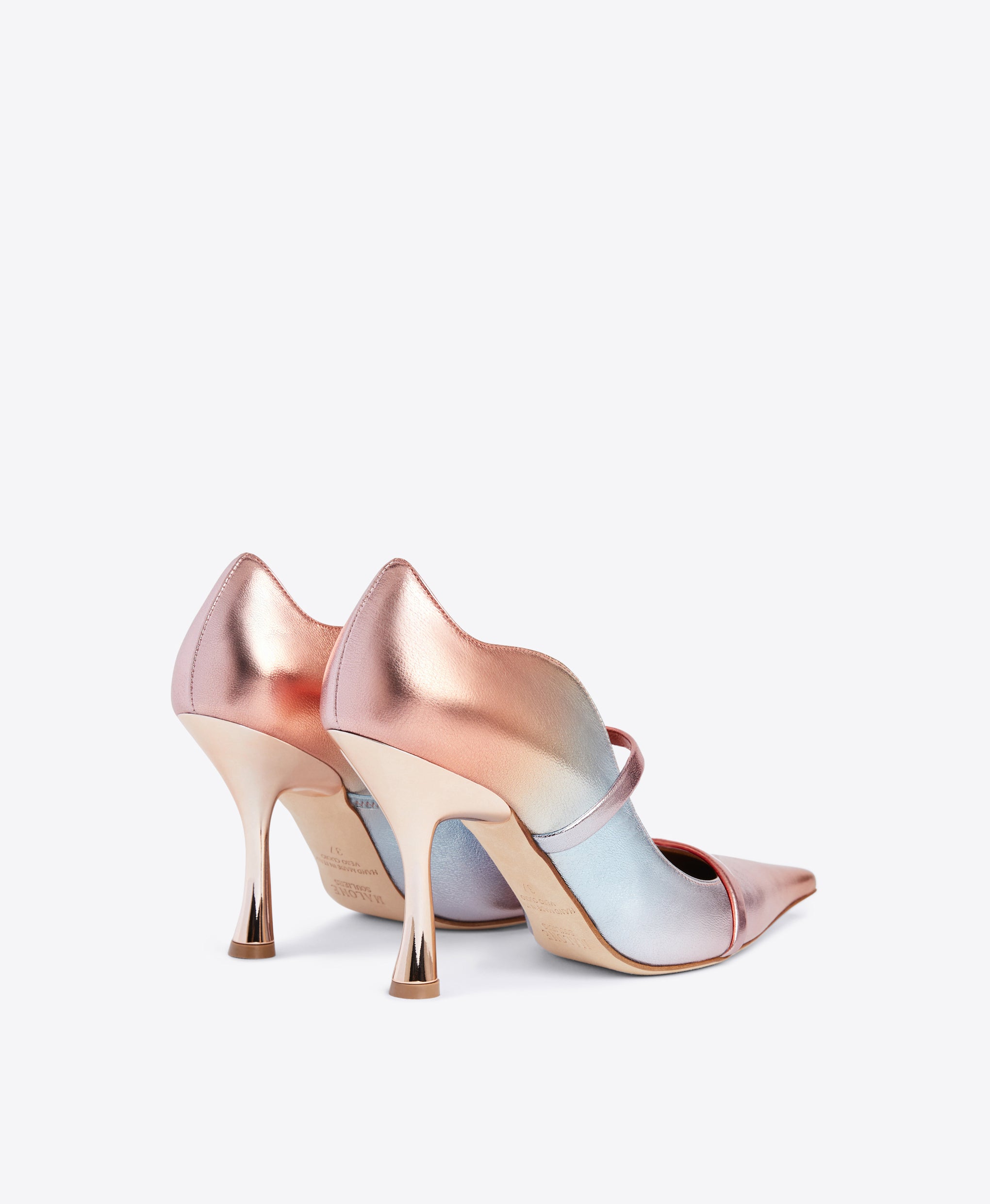 Pointed Toe Double Strap Pumps in Sunset OmbrÃ© | Malone Souliers